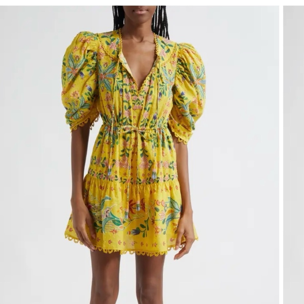 NWT Farm Rio Delicate Flowers Cotton Mini Dress reg $225 size XL - Picture 4 of 13